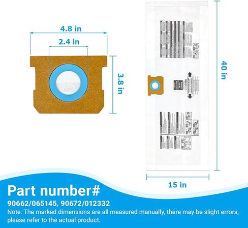 90662 Type F / 90672 Type I Vacuum Bags Replacement for Shop Vac 10-14 Gallon Disposable Collection Filter Bag, Part# 9066200, 9066233, 9067200, 9067233, VF2005(6 Pack) in Kuwait