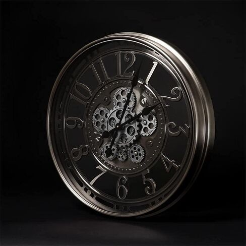 INFINITY TIME 21 Inch Moving Gears Wall Clock,Large Metal Wall Clock for Modern Farmhouse Living Room Decor,Copper Arabic Numeral,House Warming Gifts New Home in Saudi Arabia