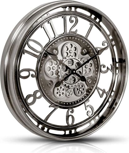 INFINITY TIME 21 Inch Moving Gears Wall Clock,Large Metal Wall Clock for Modern Farmhouse Living Room Decor,Copper Arabic Numeral,House Warming Gifts New Home in Saudi Arabia