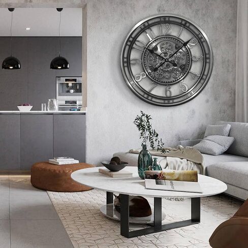 INFINITY TIME 21 Inch Moving Gears Wall Clock,Large Metal Wall Clock for Modern Farmhouse Living Room Decor,Copper Arabic Numeral,House Warming Gifts New Home in Saudi Arabia