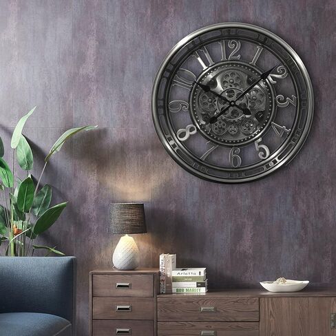 INFINITY TIME 21 Inch Moving Gears Wall Clock,Large Metal Wall Clock for Modern Farmhouse Living Room Decor,Copper Arabic Numeral,House Warming Gifts New Home in Saudi Arabia
