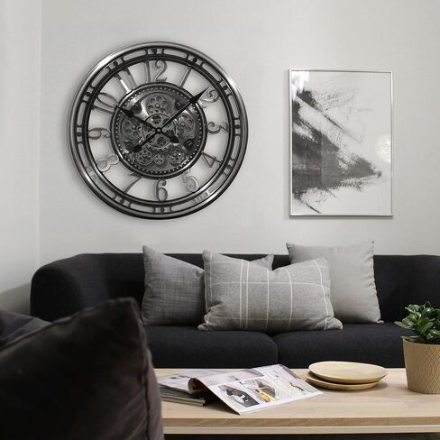 INFINITY TIME 21 Inch Moving Gears Wall Clock,Large Metal Wall Clock for Modern Farmhouse Living Room Decor,Copper Arabic Numeral,House Warming Gifts New Home in Saudi Arabia