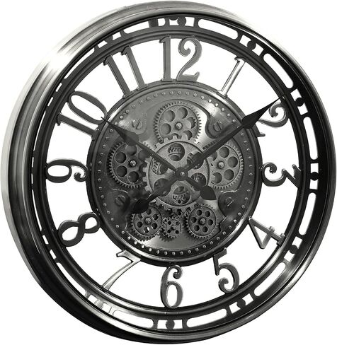 INFINITY TIME 21 Inch Moving Gears Wall Clock,Large Metal Wall Clock for Modern Farmhouse Living Room Decor,Copper Arabic Numeral,House Warming Gifts New Home in Saudi Arabia