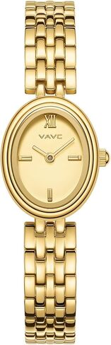 Gold Watches for Women,Minimalist Analog Womens Watch with Stainless Steel Band,Oval Case,Water Resistant Includes Bracelet Adjustment Tool in Saudi Arabia
