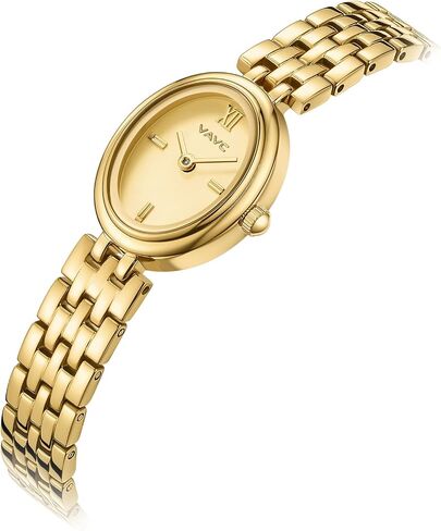 Gold Watches for Women,Minimalist Analog Womens Watch with Stainless Steel Band,Oval Case,Water Resistant Includes Bracelet Adjustment Tool in Saudi Arabia