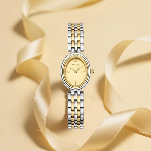Gold Watches for Women,Minimalist Analog Womens Watch with Stainless Steel Band,Oval Case,Water Resistant Includes Bracelet Adjustment Tool in Saudi Arabia