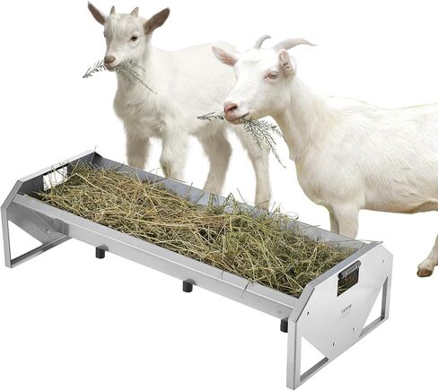 VEVOR Livestock Hay Feeder, 24 Gallons Large Capacity, Heavy-Duty Steel Goat Hay Rack, 27'' Long Wall Mounted Horse Hay Holder, Multiple Sided Feeding Rack for Sheep Farm Livestock Indoor Outdoor in Saudi Arabia
