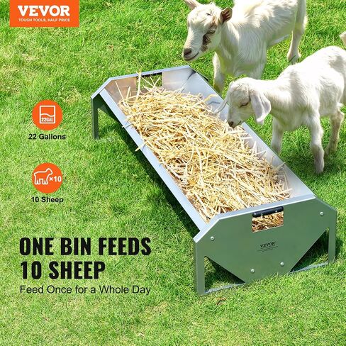 VEVOR Livestock Hay Feeder, 24 Gallons Large Capacity, Heavy-Duty Steel Goat Hay Rack, 27'' Long Wall Mounted Horse Hay Holder, Multiple Sided Feeding Rack for Sheep Farm Livestock Indoor Outdoor in Saudi Arabia