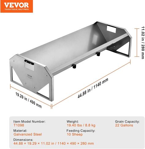 VEVOR Livestock Hay Feeder, 24 Gallons Large Capacity, Heavy-Duty Steel Goat Hay Rack, 27'' Long Wall Mounted Horse Hay Holder, Multiple Sided Feeding Rack for Sheep Farm Livestock Indoor Outdoor in Saudi Arabia