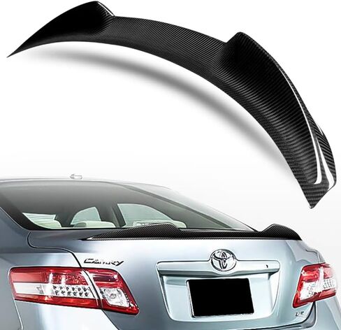 جناح حقيقي لرفع الألياف الكربونية للألياف الكربونية المفسد متوافق مع 2007-2011 Toyota Camry Base Le Se Xle ، 2008 2009 2010 ، V ، و WID Trunk Lid Wing in Saudi Arabia
