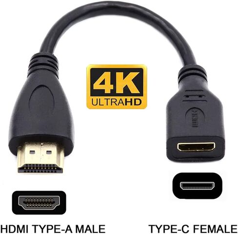 NFHK 15 سنتيمتر Mini HDMI Type-C المقبس أنثى إلى Mini HDMI ذكر محول تمديد كابل للكاميرا HDTV 4K 1080P in Kuwait