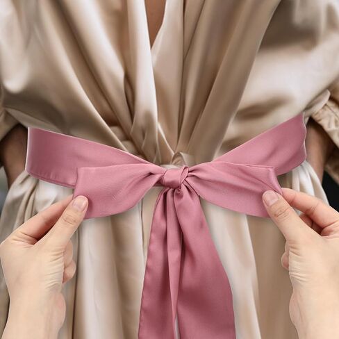 4 Pcs Satin Bathrobe Belt Replacement Wedding Satins Sash-Belts Long Double Side Satin Belt for Party Special Occasion 79 x 2 Inches, Black, White, Grey, Pink in Saudi Arabia