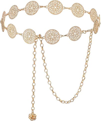 1 PCS سلسلة غربية حزام الأحزمة concho للنساء أحزمة حزام المعادن سلسلة حزام بوهو سلاسل 70s in Saudi Arabia