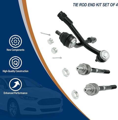 4PCS Front Inner & Outer Tie Rod End Kit for Kia Sedona 2006-2014, Hyundai Entourage 2007-2009 Replace# EV800299 ES800371 ES800372 in Kuwait