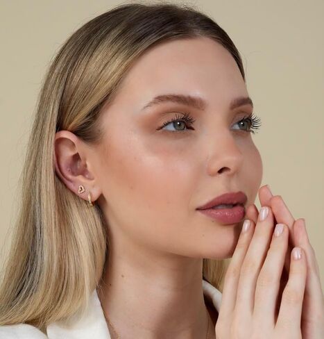 Heart Stud Earrings|18K Gold Plated Stud Earrings for Women| 925 sterling silver stud earrings| Cubic Zirconia Earrings Gold | 925 Sterling Silver Gold Plated Earring| Dainty Small Stud Earring 6mm in Saudi Arabia