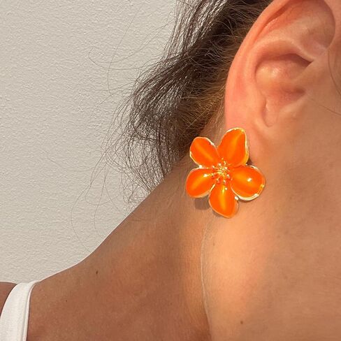 Flower Earrings for Women Color Boho Statement Earring Unique Trendy Floral Earrings Spring Jewelry in Kuwait