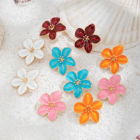 Flower Earrings for Women Color Boho Statement Earring Unique Trendy Floral Earrings Spring Jewelry in Kuwait