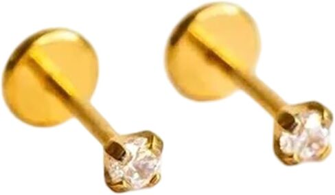 Cubic Zirconia Diamond Stud Earrings for Women | Hypoallergenic Earrings for Women with Flat Back, No-Poke Design | Non-Tarnish, Implant-Grade Titanium | Round Cut CZ Studs Earrings in Saudi Arabia