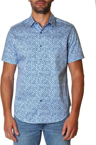 Robert Graham Men's Atkins Short Sleeve Woven Button Down Shirt in Saudi Arabia