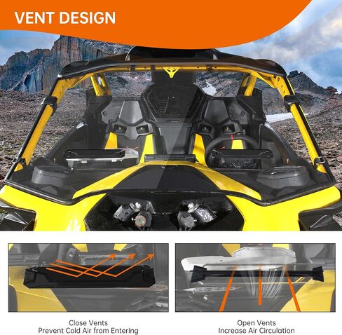 Front Full Vented Windshield Compatible with 2024 2025 Can-Am Maverick R Accessories Clear Scratch Resistant Hard Coat Poly Front Windscreen Window for Can Am Maverick R/ R X/ R X RS in Saudi Arabia