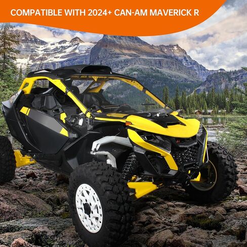 Front Full Vented Windshield Compatible with 2024 2025 Can-Am Maverick R Accessories Clear Scratch Resistant Hard Coat Poly Front Windscreen Window for Can Am Maverick R/ R X/ R X RS in Saudi Arabia