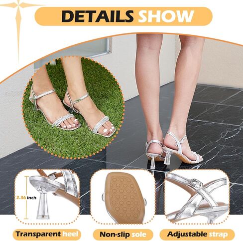 Trakxy Rhinestone Open Toe Sandals شفاف متدرج كعب هريرة لمضخات الزفاف أحذية مريحة رسمية لزفاف الزفاف فستان حفلة موسيقية in Kuwait