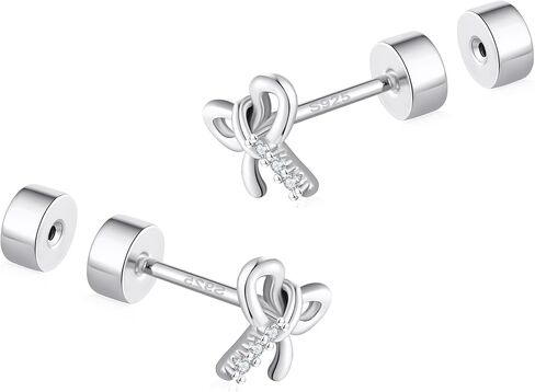 Flat Back Stud Earrings - 925 Sterling Silver Post Flatback Earrings Gold Silver Cubic Zirconia Earrings Studs for Women in Saudi Arabia
