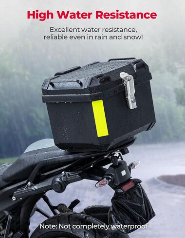 KEMIMOTO Motorcycle Top Case, Universal PP Plastic Trunk Motorbike Tail Box for All Motorbike, 45L Waterproof Detachable Motorcycle Tail Bag with Lock & Back Cushion, Black in Saudi Arabia