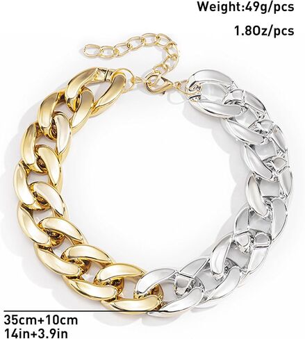 Chunky Gold Necklace for Women Cuban Link Chain Necklace Chunky Gold Choker Hip Hop Statement Jewelry Gifts for Her in Saudi Arabia
