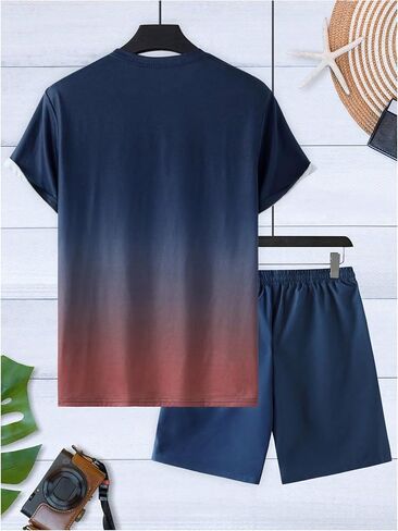 ملابس Gorglitter Men's 2 قطعة Summer Cruise Cruise Tropical Tropical Graphic Tirt و Shorts in Kuwait