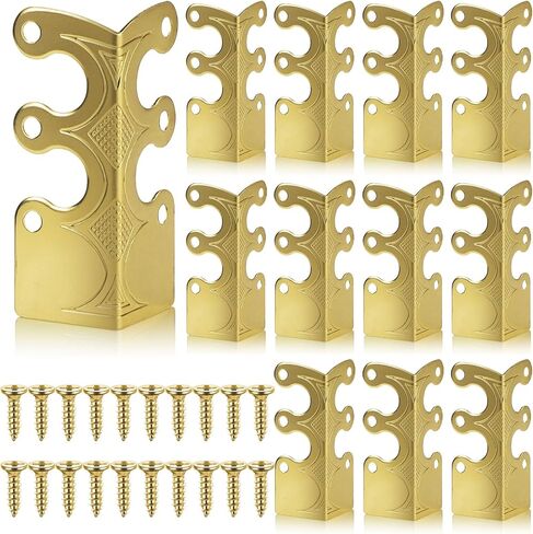 BLULU 12 PCS Basboard Corner Watserators for Furniture ، حماة الزاوية النحاسية اللوح ، Skiffers المعدنية العتيقة (البرونز) in Kuwait
