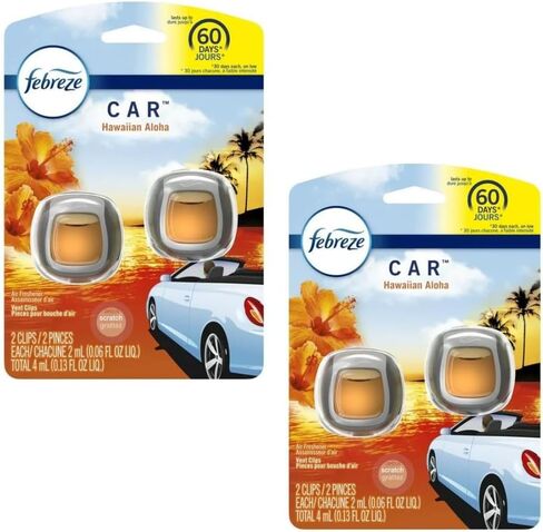 Generic Auto Car Air Freshner Vent Clips, 2 Pack, 4 Total Clips, ASST. (Hawaiian Aloha) in Saudi Arabia