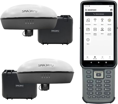 SMA20RTK PPK PPP IMU NOAA certificated GNSS Land Surveying Equipment Rover Base Collector with Software, 25km Distance 3±cm Accuracy by PPK, (Exclude Tripod&Pole) in Kuwait