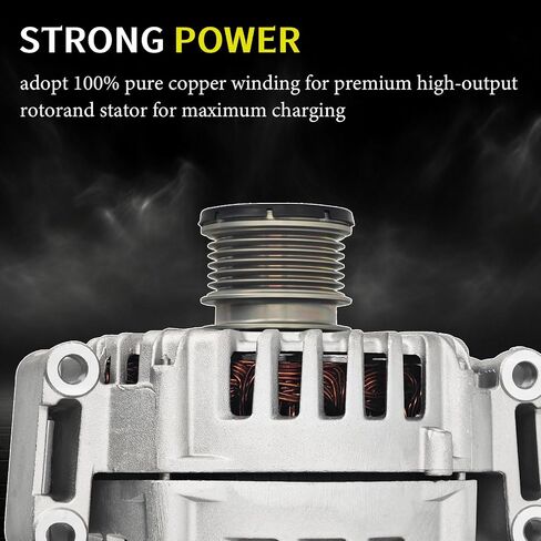 180AMP 12V المولد المتوافق مع Mercedes-Benz C350 GLK350 2013-2015 ، E350 2012-2014 ، GLE350 2016-2018 ، SLK350 2014-2016 ، REPALCE # 0009063622222222222222. in Kuwait