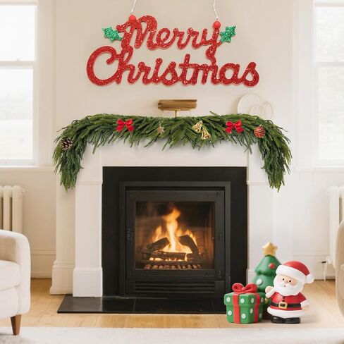 6fts Norfolk Pine Garland - Greenery Garland Real Touch ، النباتات الخضراء الكثيفة لعيد الميلاد الداخلي في الهواء الطلق ، وعطلات ، وتزيين المنزل (1 ، 6 أقدام) in Kuwait