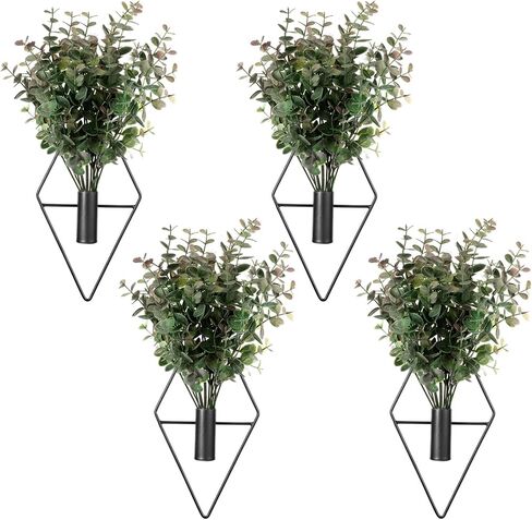 2 PCS Decor Decord المزارعون معلقة ، نباتات جدارية مصطنعة مع تصميم هندسي حديث ، ديكور جدار Boho الأسود للمساحات الداخلية ، لهجة منزلية أنيقة لغرفة المعيشة ، وممر وغرفة نوم in Kuwait