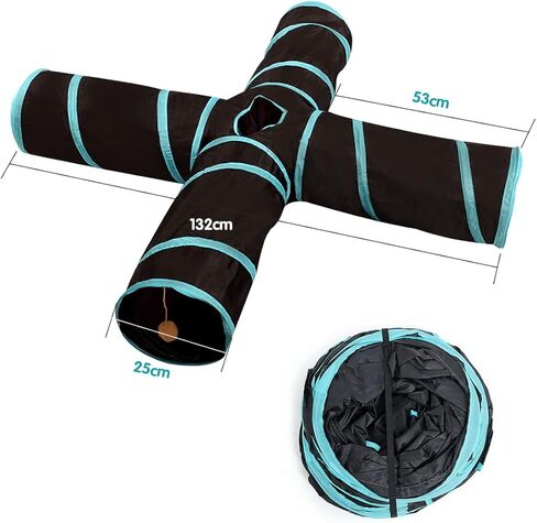 Cat Tunnels, Pet Ferret Rabbit Bunny Tunnels Tubes Subway Habitats, S-Style, DIY Cat Peekaboo Maze House Tent Bed, Kitten Interactive Toy (YY Type Tubes) in Kuwait