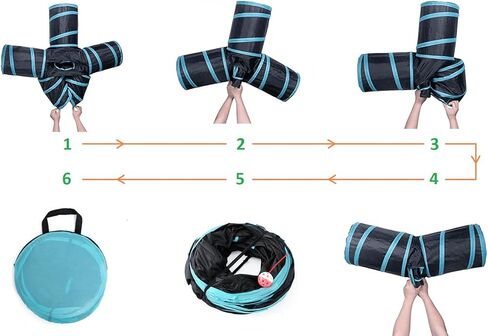 Cat Tunnels, Pet Ferret Rabbit Bunny Tunnels Tubes Subway Habitats, S-Style, DIY Cat Peekaboo Maze House Tent Bed, Kitten Interactive Toy (YY Type Tubes) in Kuwait