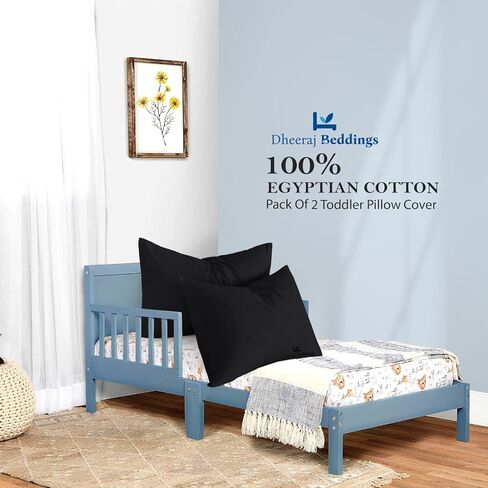 Toddler Travel Youth Pillowcase 16 × 22 بوصة ، 100 ٪ مجموعة قطنية مصرية ناعمة من 2 وسادة صغيرة 500 عدد الخيط مع سوستة إغلاق بيدلر وسادة 16x22 ، رمادية in Kuwait