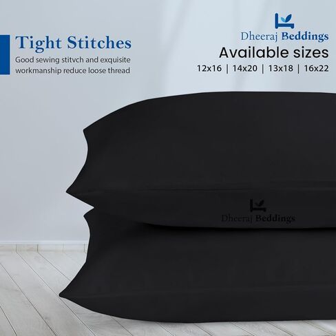 Toddler Travel Youth Pillowcase 16 × 22 بوصة ، 100 ٪ مجموعة قطنية مصرية ناعمة من 2 وسادة صغيرة 500 عدد الخيط مع سوستة إغلاق بيدلر وسادة 16x22 ، رمادية in Kuwait
