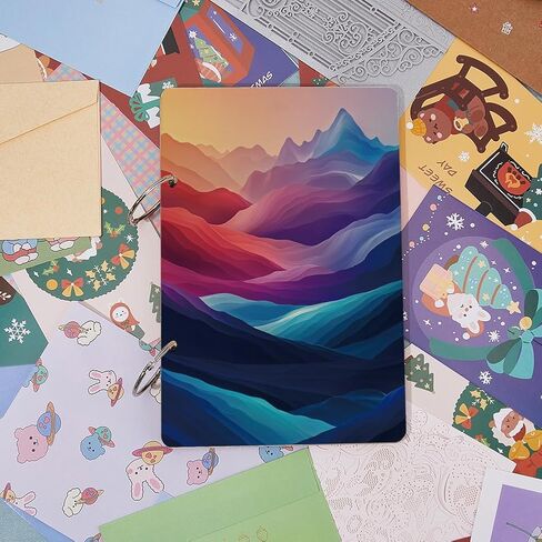 SUPERDANT Wooden Card Keeper Binder Happy Moment Greeting Card Organizer Ginkgo Postcard Photo Album Cover Ginkgo Leaf Birthday Cards Keeper Book Holder Wedding Holiday Organizer Keepsake Gifts in Kuwait