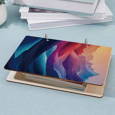 SUPERDANT Wooden Card Keeper Binder Happy Moment Greeting Card Organizer Ginkgo Postcard Photo Album Cover Ginkgo Leaf Birthday Cards Keeper Book Holder Wedding Holiday Organizer Keepsake Gifts in Kuwait