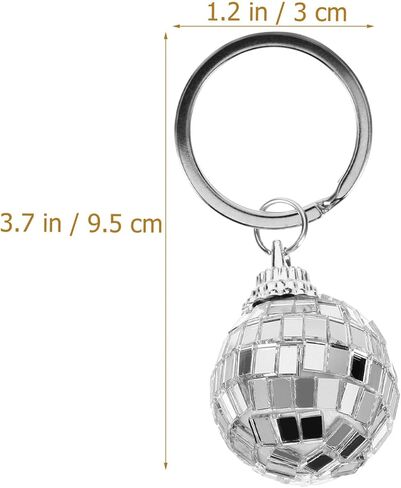 Disco Ball Keychain Purse Keychain Charm Balls Bag Keychains Silver Balls Keychains Disco Ball Keyring Party Bag Decor Keyring in Saudi Arabia