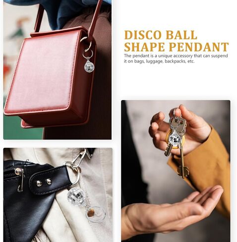 Disco Ball Keychain Purse Keychain Charm Balls Bag Keychains Silver Balls Keychains Disco Ball Keyring Party Bag Decor Keyring in Saudi Arabia