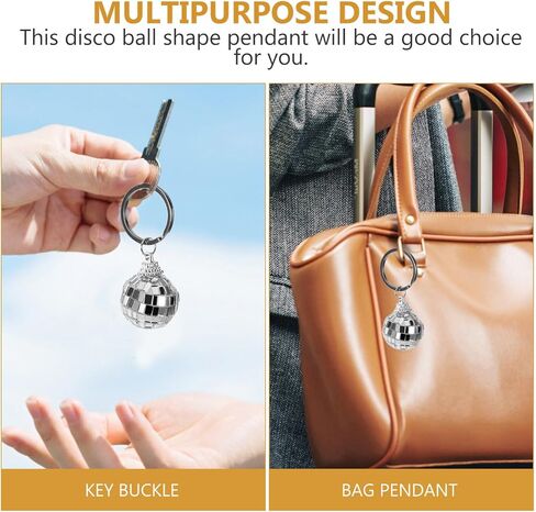 Disco Ball Keychain Purse Keychain Charm Balls Bag Keychains Silver Balls Keychains Disco Ball Keyring Party Bag Decor Keyring in Saudi Arabia