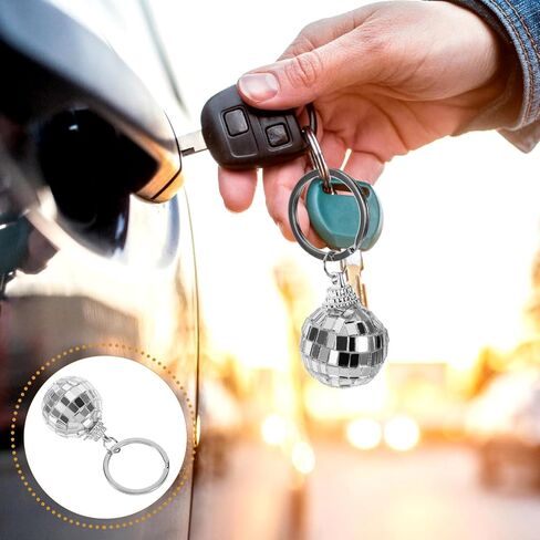 Disco Ball Keychain Purse Keychain Charm Balls Bag Keychains Silver Balls Keychains Disco Ball Keyring Party Bag Decor Keyring in Saudi Arabia