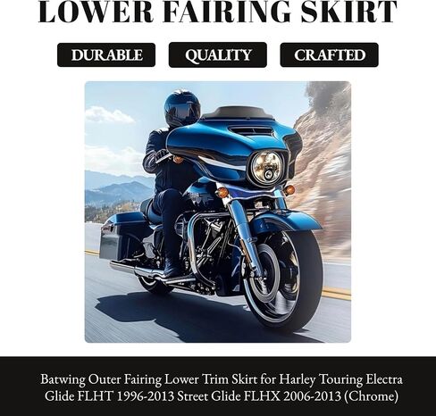 Batwing Outer Fairing Lower Trim Skirt for Harley Touring Electra Glide FLHT 1996-2013 Street Glide FLHX 2006-2013 (Black) in Kuwait