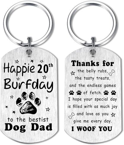 هدايا عيد ميلاد Alotozo Dog - عيد ميلاد أبي هدية مفتاحية من الكلاب - أبي 30 مرة 50 عيد ميلاد من الكلب إلى أبي in Kuwait