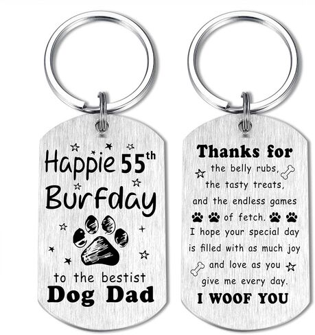 هدايا عيد ميلاد Alotozo Dog - عيد ميلاد أبي هدية مفتاحية من الكلاب - أبي 30 مرة 50 عيد ميلاد من الكلب إلى أبي in Kuwait