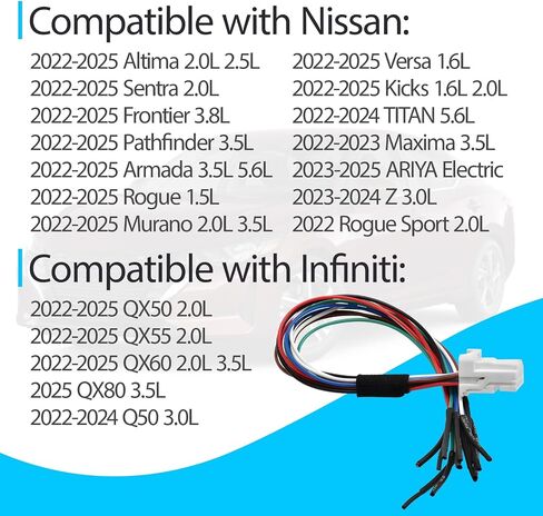 موصل خدمة الملحقات تسخير الأسلاك متوافق مع Nissan Altima Frontier Pathfinder Sentra Titan 2022-Up و Infiniti QX50 in Saudi Arabia